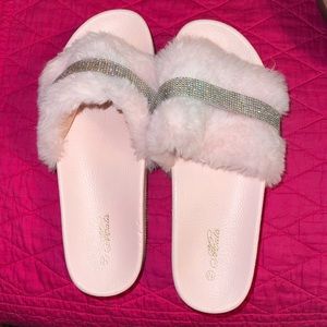 Pink and Sparkly Slides, size 10!